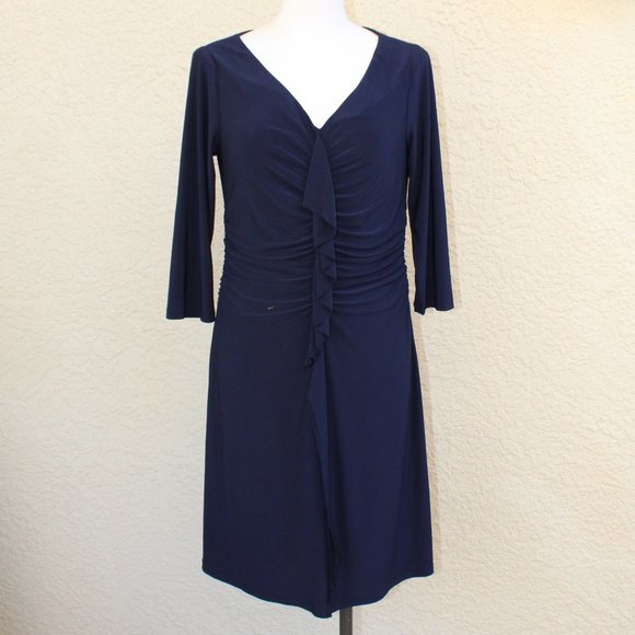 Chico's Blue Ruffle Front Dress - Picture 1 of 6